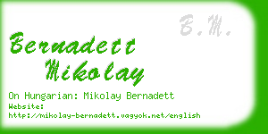 bernadett mikolay business card